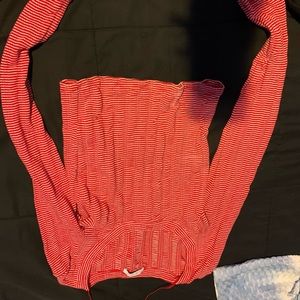 Zara Red crop top long sleeve